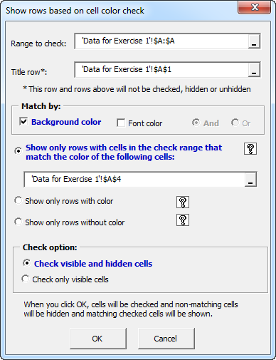 Show or hide colored cells in Microsoft Excel