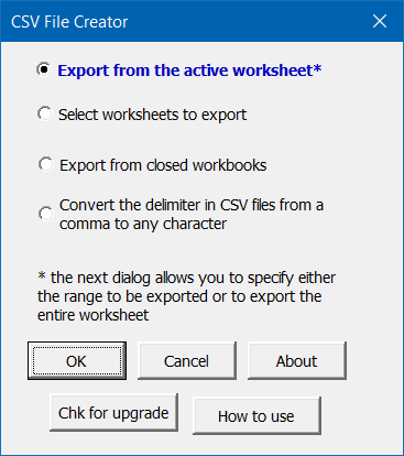 create csv file