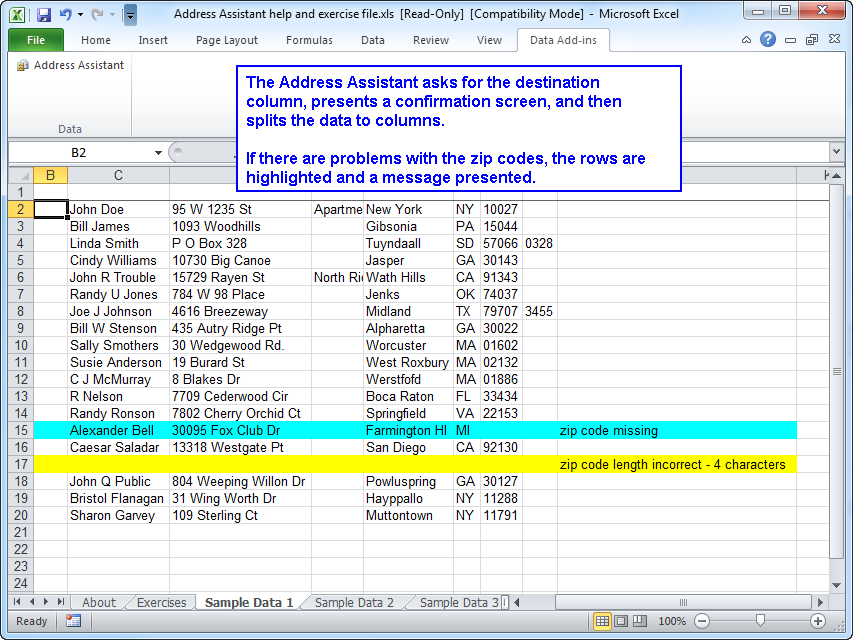 How To Separate Address City State And Zip In Excel