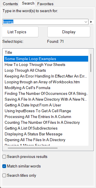Visual Basic examples search