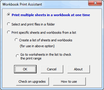 Print multiple worksheets or workbooks at in Microsoft Excel