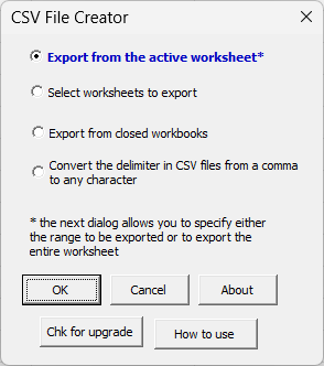 CSV File Creator for Microsoft Excel